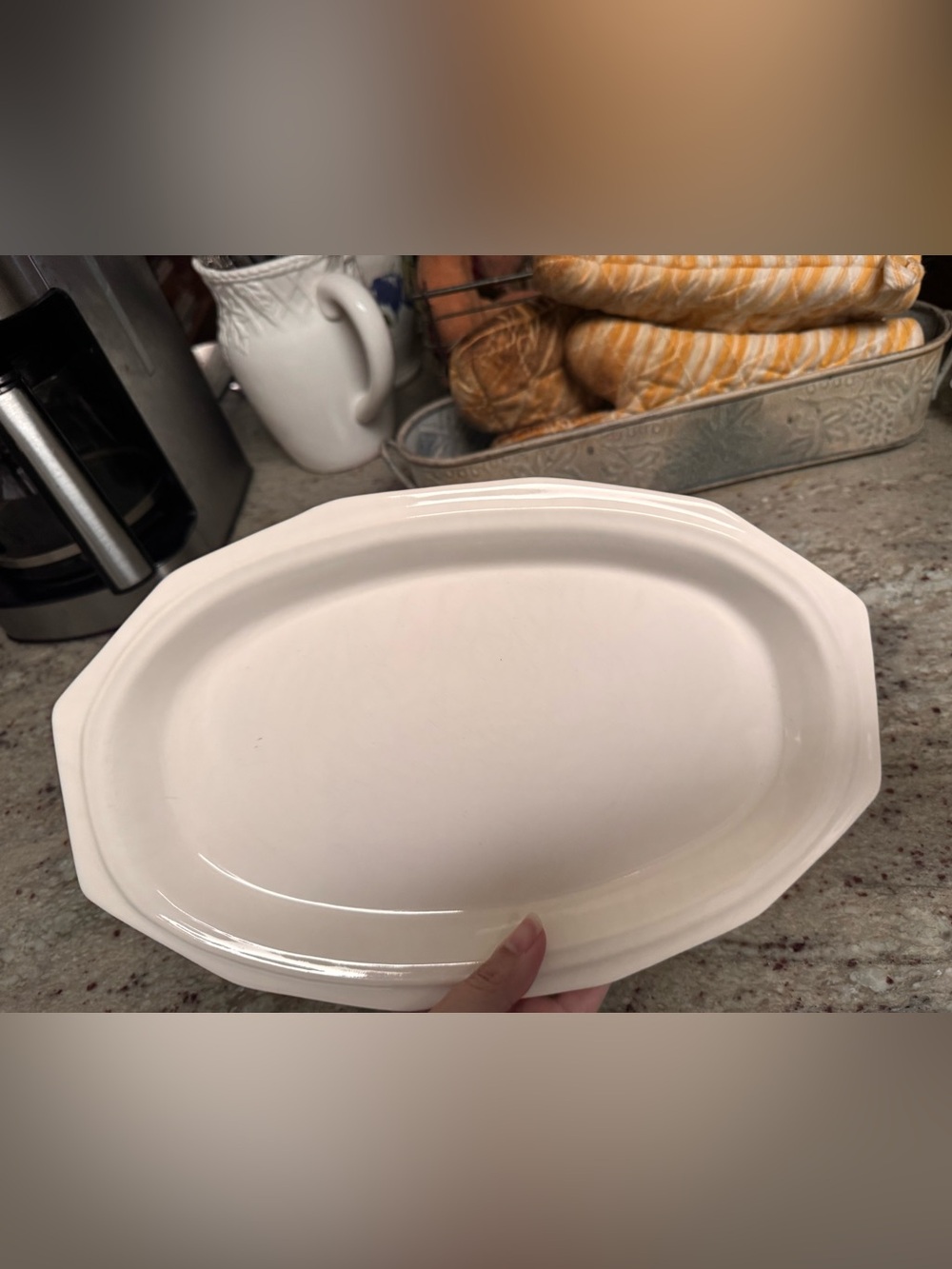 Pfaltzgraff Heritage White Oval Ceramic Serving Platter